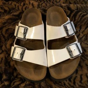Chunky White Papilla Platform Sandals